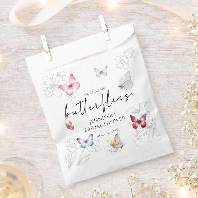 Magical He Gives Me Butterflies Bridal Shower Favour Bag (Creator Uploaded)
