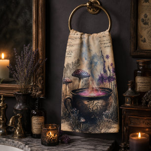 Magical Herbal Cauldron Botanical Bath Towel Set