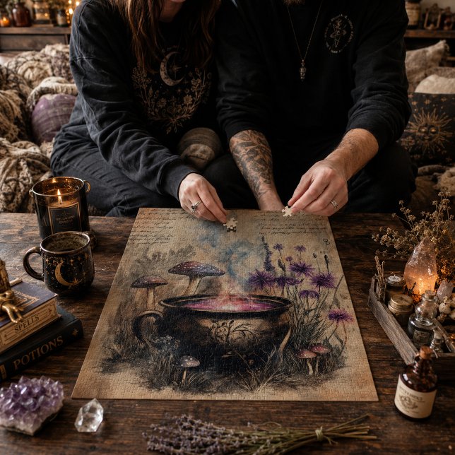  Magical Herbal Cauldron Botanical  Jigsaw Puzzle (Creator Uploaded)
