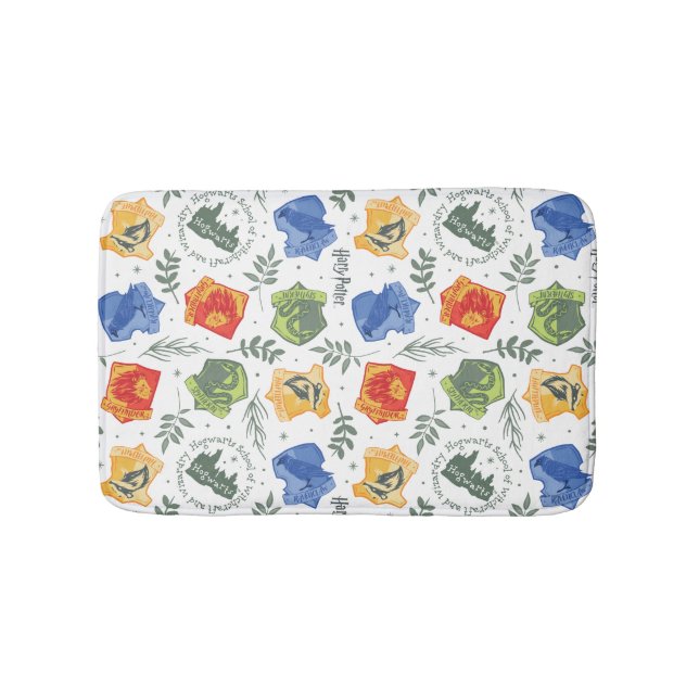 Magical Herbology HOGWARTS™ Houses Pattern Bath Mat (Front)