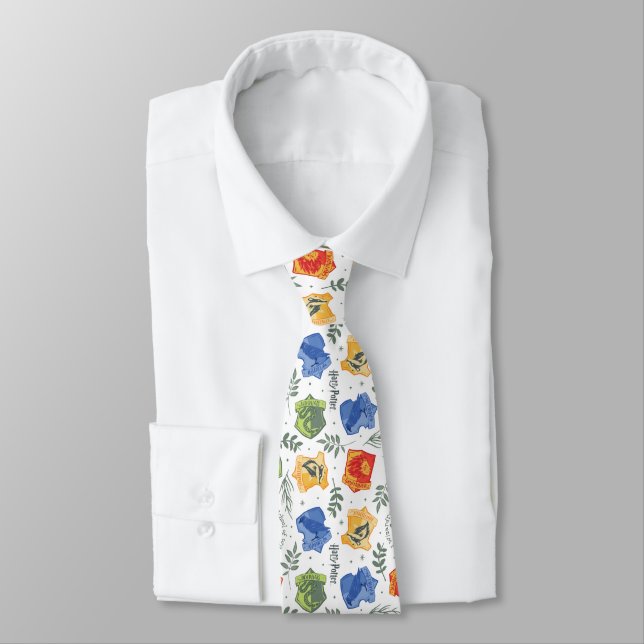 Magical Herbology HOGWARTS™ Houses Pattern Tie (Tied)