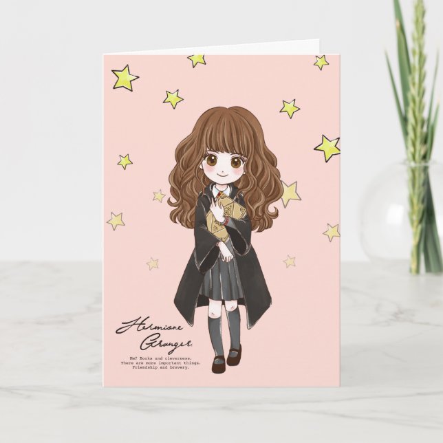Magical Hermione Granger Watercolor Card (Front)