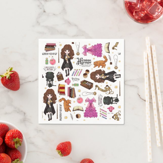 Magical Hermione Granger Watercolor Napkin (Insitu)