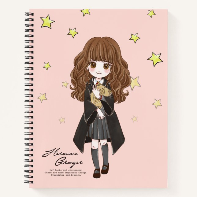 Magical Hermione Granger Watercolor Notebook (Front)