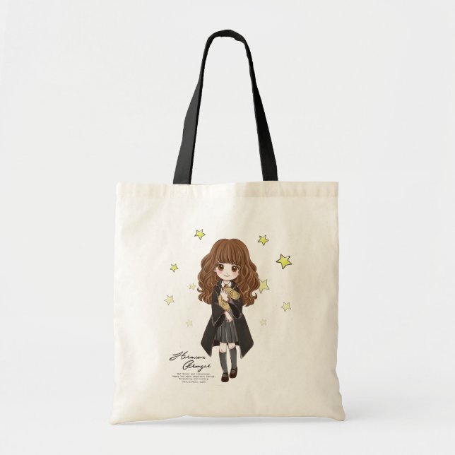 Magical Hermione Granger Watercolor Tote Bag (Front)