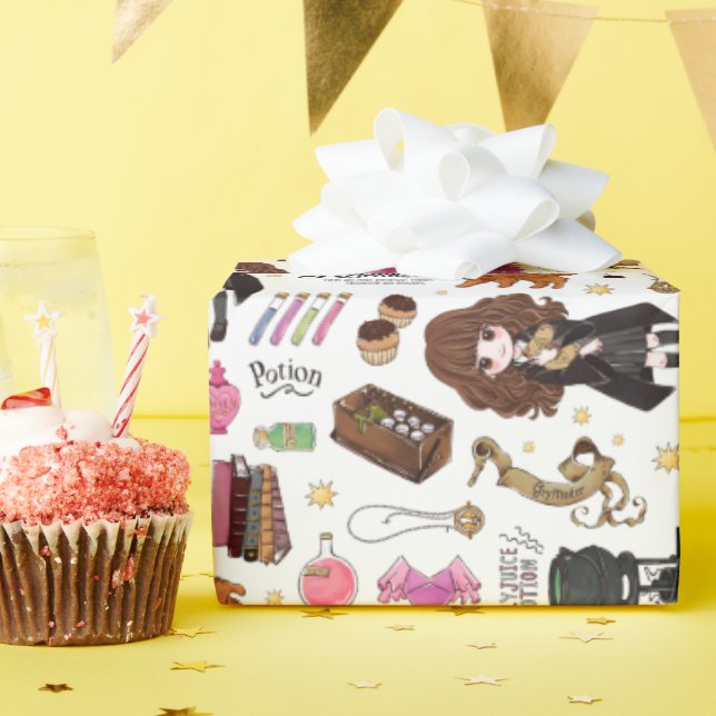 Magical Hermione Granger Watercolor Wrapping Paper (Birthday Party)