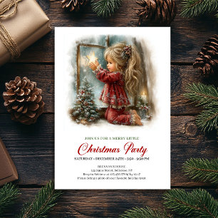 Magical Holiday Scene Girl Cosy Christmas Invites