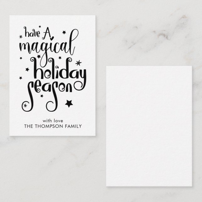 Magical Holiday Season Names MINI Holiday Card (Front/Back)