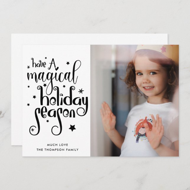 Magical Holiday Season Photo Christmas Card (Front/Back)