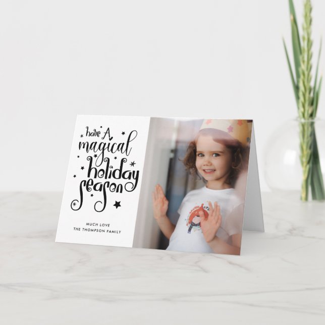 Magical Holiday Season Photo Christmas Folded (Front)