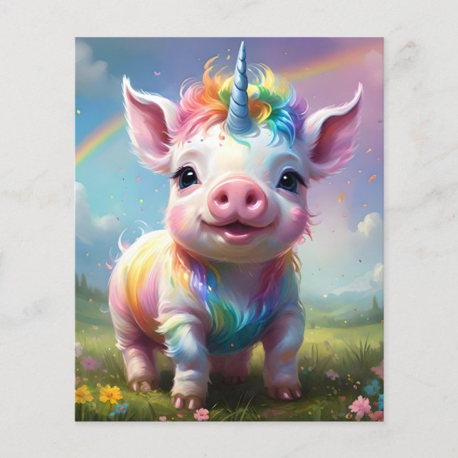 "Magical Hooves: The Rainbow Unicorn Pig" Flyer (Front)