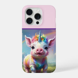 "Magical Hooves: The Rainbow Unicorn Pig" iPhone 15 Pro Case