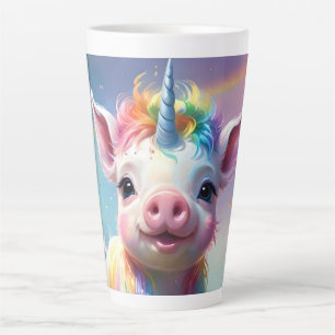 "Magical Hooves: The Rainbow Unicorn Pig" Latte Mug