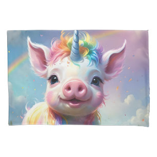 "Magical Hooves: The Rainbow Unicorn Pig" Pillowcase