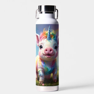 "Magical Hooves: The Rainbow Unicorn Pig" Water Bottle
