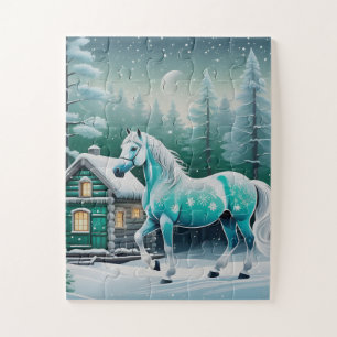 Magical horse in enchanted forest jigsaw puzzle