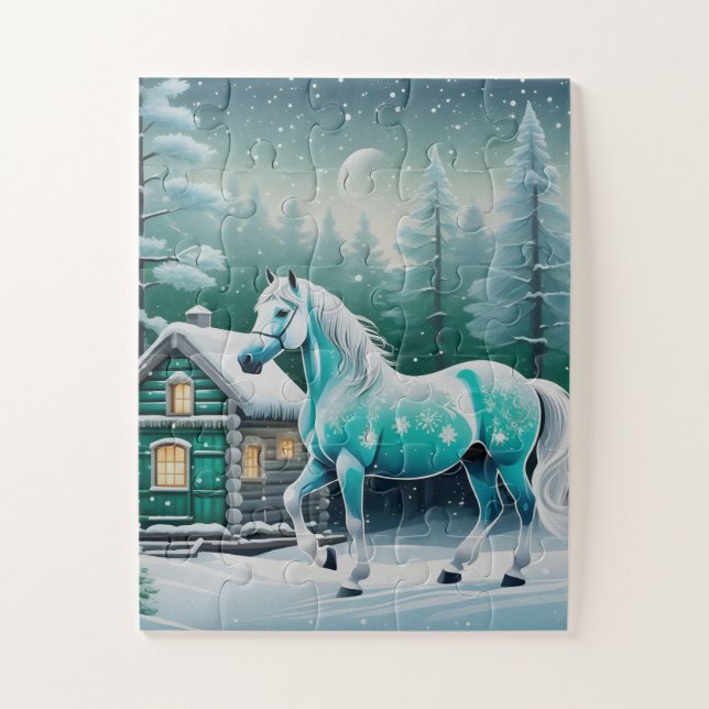 Magical horse in enchanted forest jigsaw puzzle (Vertical)