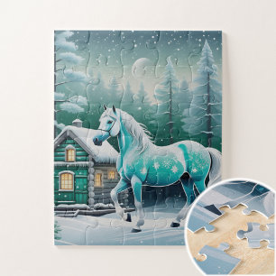 Magical horse in enchanted forest jigsaw puzzle