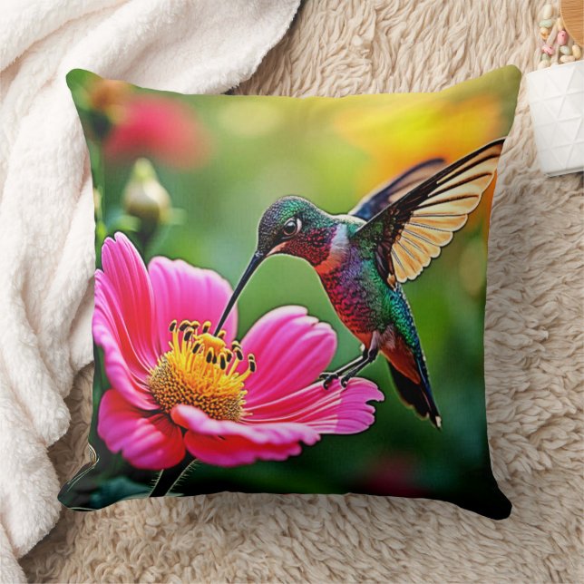 Magical Hummingbird Moments Design Cushion (Blanket)