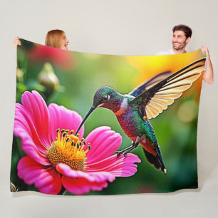 Magical Hummingbird Moments Design Fleece Blanket