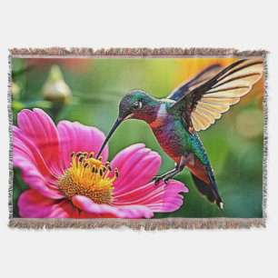 Magical Hummingbird Moments Design Throw Blanket