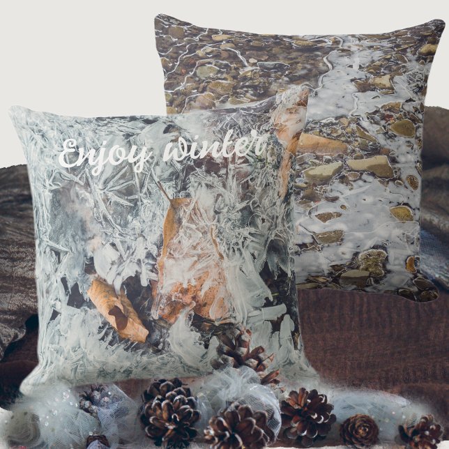 Magical ice crystals pattern with fallen leaves cushion (Creator Uploaded)