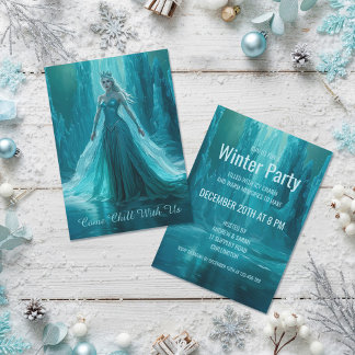 Magical Ice Queen Winter Christmas Party Invitation