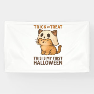 Magical Introvert Cat Pastel Witch Hat Halloween Banner