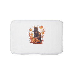 Magical Introvert Cat  Pastel Witch Hat Halloween  Bath Mat
