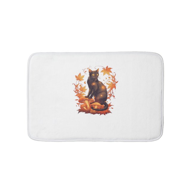 Magical Introvert Cat  Pastel Witch Hat Halloween  Bath Mat (Front)
