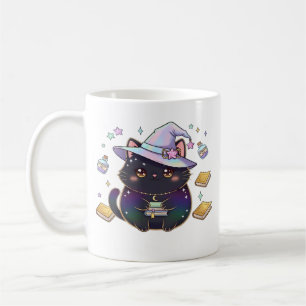 Magical Introvert Cat Pastel Witch Hat Halloween Coffee Mug