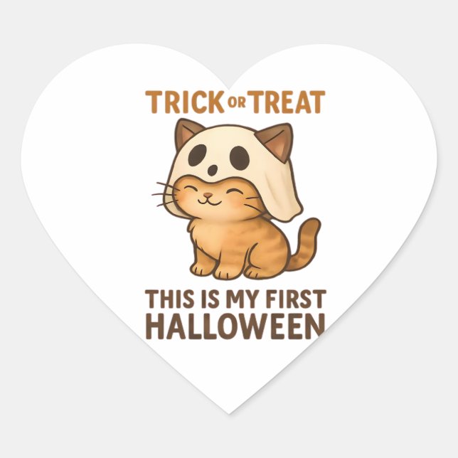 Magical Introvert Cat  Pastel Witch Hat Halloween  Heart Sticker (Front)