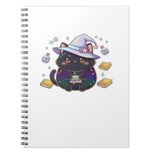 Magical Introvert Cat Pastel Witch Hat Halloween Notebook
