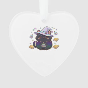 Magical Introvert Cat  Pastel Witch Hat Halloween  Ornament