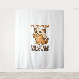 Magical Introvert Cat Pastel Witch Hat Halloween Tapestry