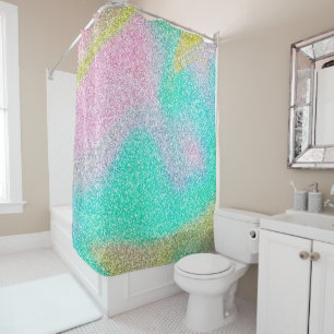 Magical Iridescent Glitter Holographic Image Shower Curtain