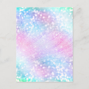 Magical Iridescent Glitter Sparkles Pink Design Holiday Postcard