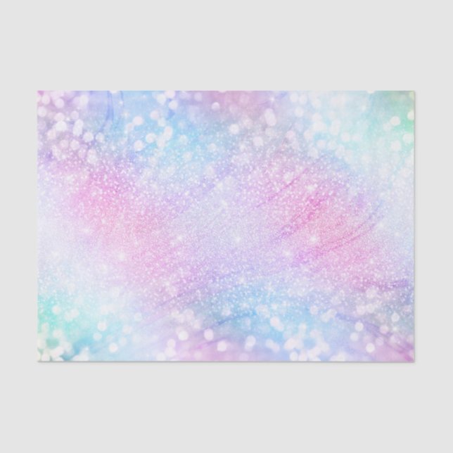 Magical Iridescent Glitter Sparkles Pink Design Tissue Paper (Front)