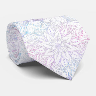 Magical Iridescent Poinsettia Flower Mandala White Tie