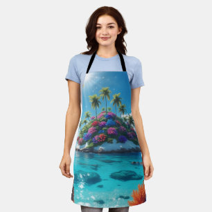 Magical island landscape apron