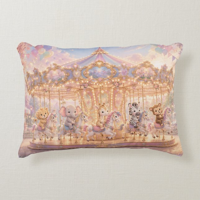 Magical Jungle Carousel Dreams Decorative Cushion (Front)