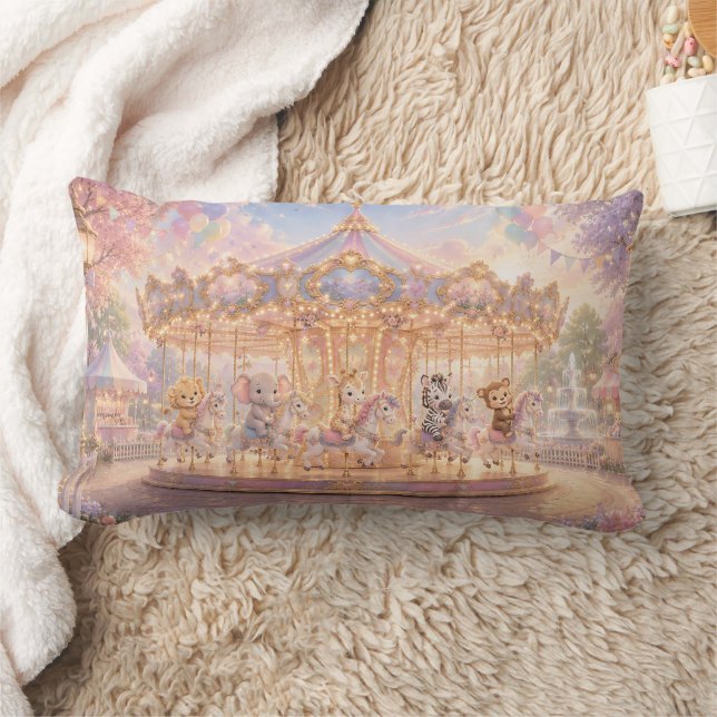 Magical Jungle Carousel Dreams Lumbar Cushion (Blanket)