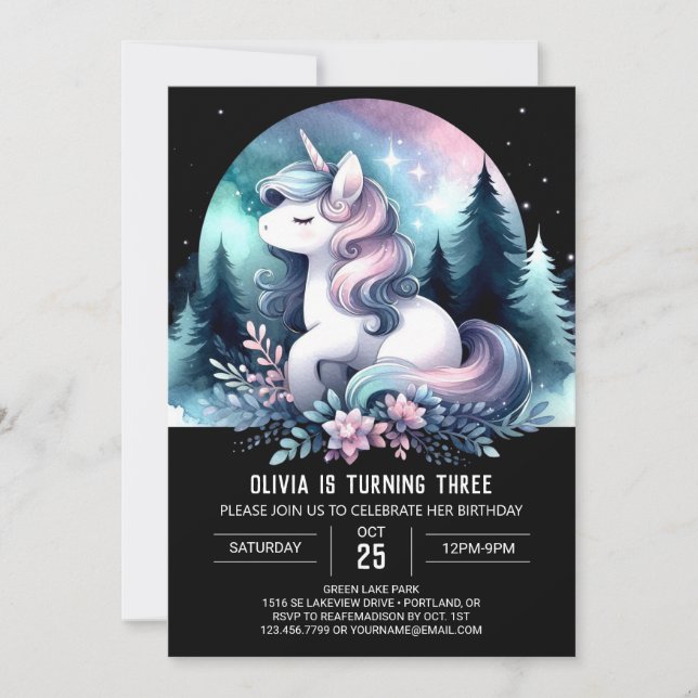 Magical Jungle Horse Birthday Invitation (Front)