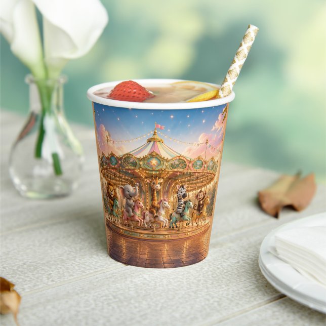 Magical Jungle Merry Go Round Paper Cups (Insitu)