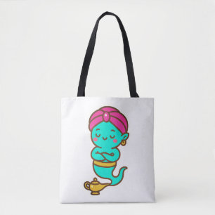 Magical Kawaii Djinn – Neon Spirit Tote Bag