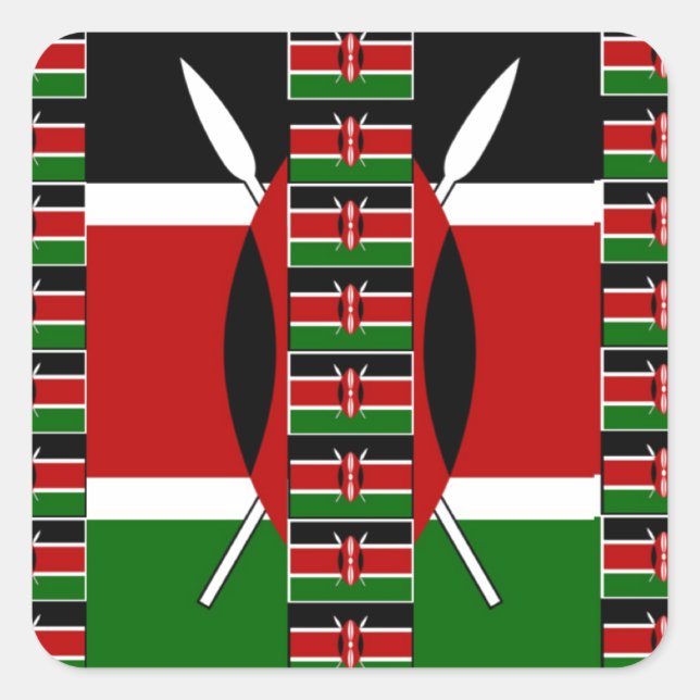 🇰🇪 Magical Kenya: Frame of Unity and Pride Square Sticker (Front)