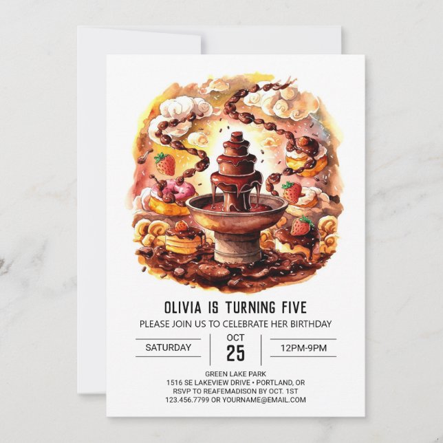  Magical Kids' Chocolate Birthday Invitation (Front)