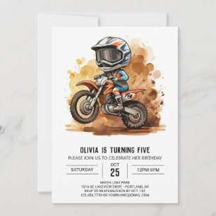 Magical Kids' Motorcycle Birthday Invitation