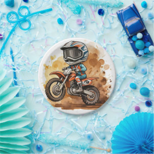 Magical Kids' Motorcycle Birthday Paper Plate