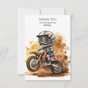 Magical Kids' Motorcycle Birthday Thank You Card